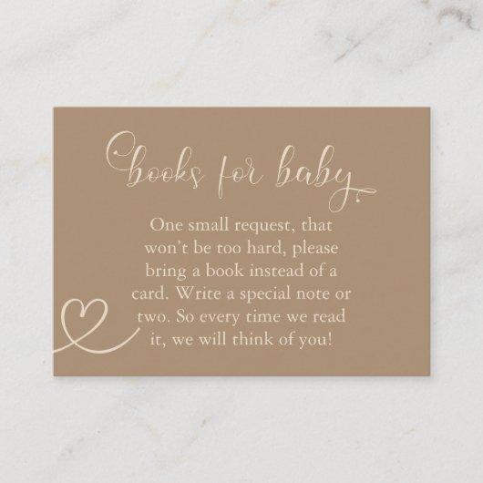 Bücher für Baby Request Card Neutral Minimalistisc Begleitkarte (Vorderseite)