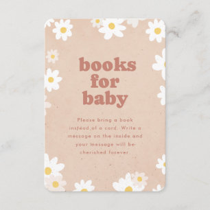 Bücher für Baby Retro Daisies Baby Shower Begleitkarte