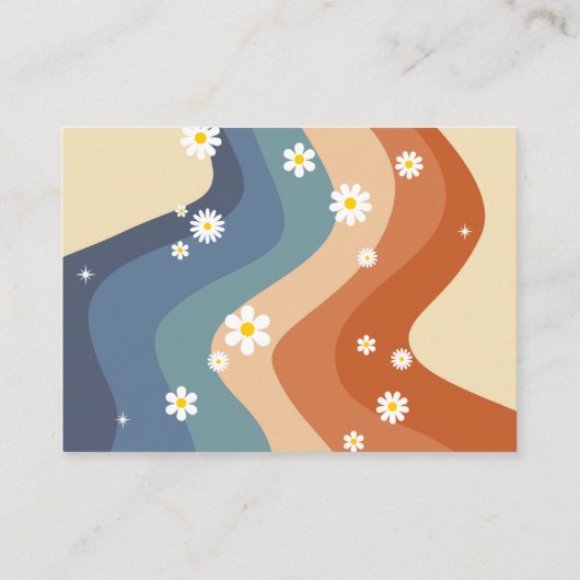 Bücher für Baby Retro Rainbow Hippie Daisy Begleitkarte (Rückseite)