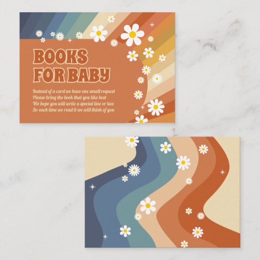 Bücher für Baby Retro Rainbow Hippie Daisy Begleitkarte (Vorne/Hinten)