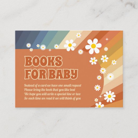Bücher für Baby Retro Rainbow Hippie Daisy Begleitkarte (Vorderseite)