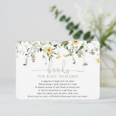 Bücher für Baby-Romantik-Wildblumen Babydusche Begleitkarte (Stehend Vorderseite)