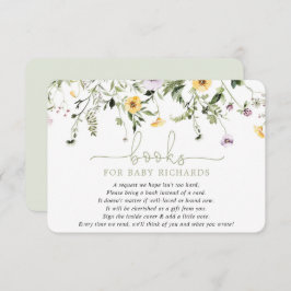 Bücher für Baby-Romantik-Wildblumen Babydusche Begleitkarte