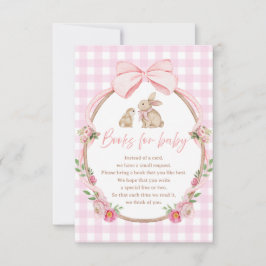 Bücher für Baby Rosa Schleife Gingham Umschlagkart Dankeskarte
