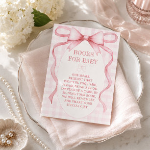 Bücher für Baby Rosa Schleifenband Vintage-Thema Begleitkarte