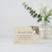 Bücher für Baby Rustic Floral Dust Rose Babydusche Begleitkarte (Stehend Vorderseite)