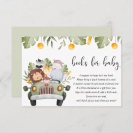 Bücher für Baby Safari Dschungeltiere Babydusche Begleitkarte