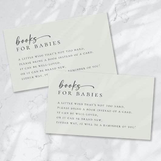 Bücher für Baby Sage Green Minimalistisch Baby Dus Begleitkarte