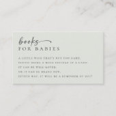 Bücher für Baby Sage Green Minimalistisch Baby Dus Begleitkarte (Vorderseite)