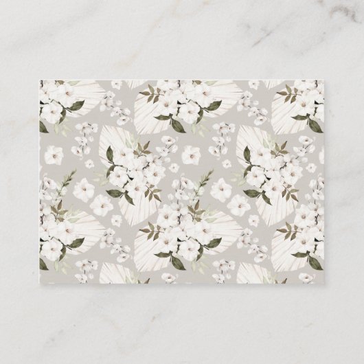 Bücher für Baby Shower Card Neutral Boho Floral Begleitkarte (Rückseite)