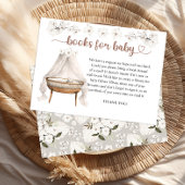 Bücher für Baby Shower Card Neutral Boho Floral Begleitkarte