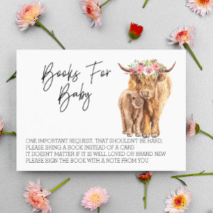 Bücher für Baby Shower Highland Cow Begleitkarte