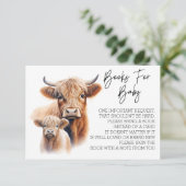 Bücher für Baby Shower Highland Cow Einladung (Stehend Vorderseite)
