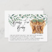 Bücher für Baby Shower Highland Cow Mütter Einladung (Vorne/Hinten)