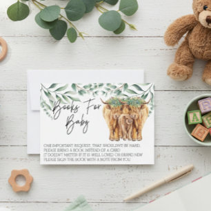Bücher für Baby Shower Highland Cow Mütter Einladung