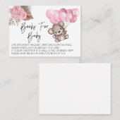 Bücher für Baby Shower Teddy Bear Balloons Boho Visitenkarte (Vorne/Hinten)