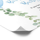 Bücher für Baby signieren blaue Ballons Grünpflanz Poster (Ecke)