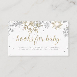 Bücher für Baby Silber Gold Schneeflocke Begleitkarte