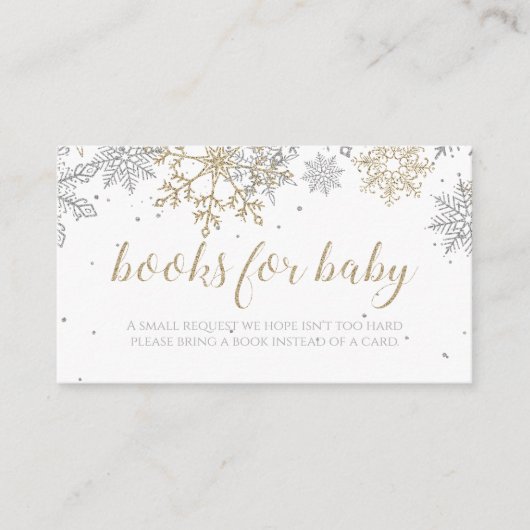 Bücher für Baby Silver Gold Snowflake Begleitkarte (Vorderseite)