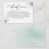 Bücher für Baby Silver Greenery Request Card Begleitkarte (Vorne/Hinten)