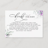 Bücher für Baby Silver Greenery Request Card Begleitkarte (Vorderseite)