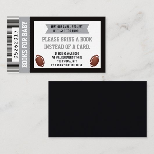 Bücher für Baby, Sport, Fußball-Baby-Dusche Begleitkarte (Vorne/Hinten)