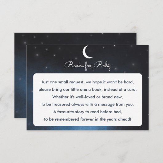 Bücher für Baby Starry Night Baby Showcard Einladung (Vorne/Hinten)