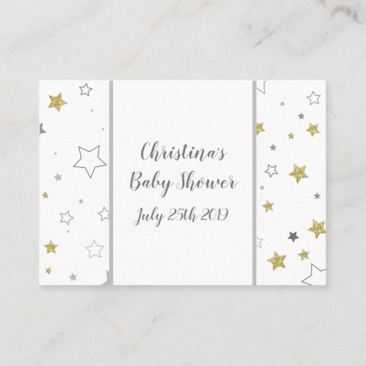 Bücher für Baby Stars Balloons Gender Reveal Dusch Begleitkarte (Rückseite)