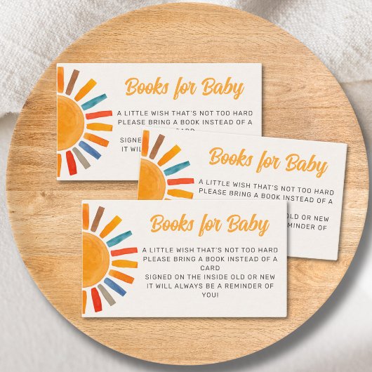 Bücher für Baby Sun Babydusche Begleitkarte