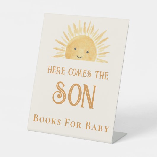 Bücher für Baby Sun Babydusche Sockelschild (Vorderseite)