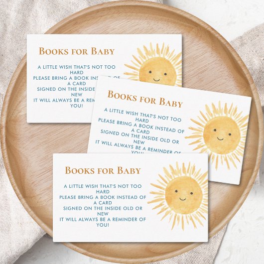 Bücher für Baby Sun Boys Babydusche Begleitkarte