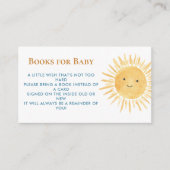 Bücher für Baby Sun Boys Babydusche Begleitkarte (Vorderseite)