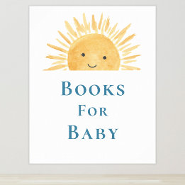Bücher für Baby Sun-Themed Baby Dusche Schild