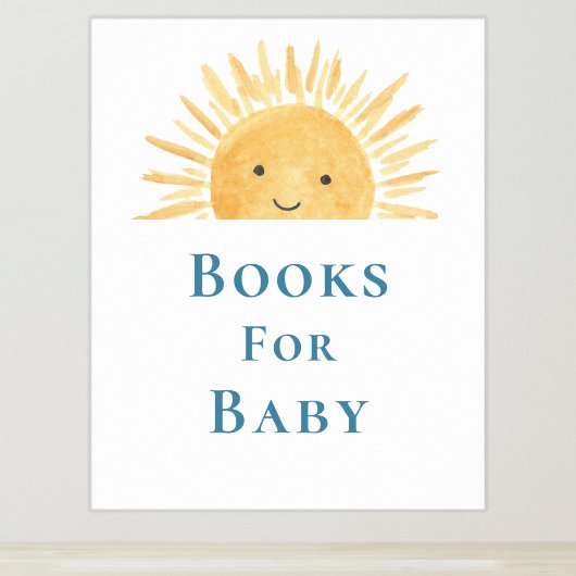 Bücher für Baby Sun-Themed Baby Dusche Schild