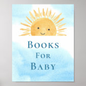 Bücher für Baby Sun-Themed Baby Dusche Schild (Vorne)