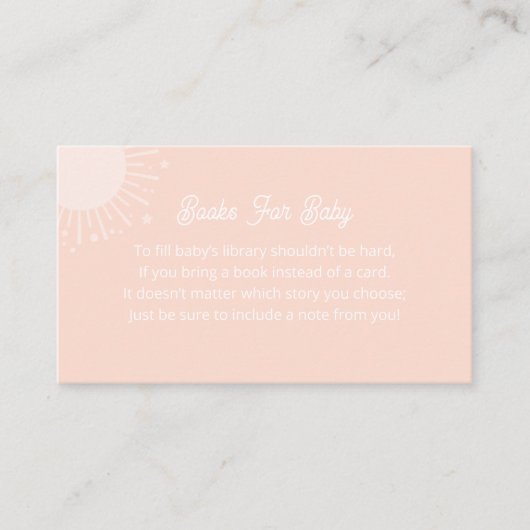 Bücher für Baby-Sun-Verschlusskarte Begleitkarte (Vorderseite)