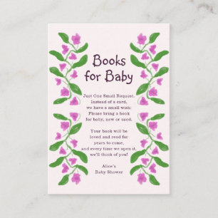 Bücher für Baby Süße Florale Babyparty Begleitkarte