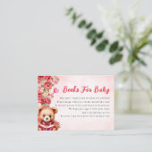 Bücher für Baby Teddy Bear Babydusche Pink Begleitkarte (Stehend Vorderseite)
