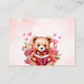 Bücher für Baby Teddy Bear Babydusche Pink Begleitkarte (Rückseite)