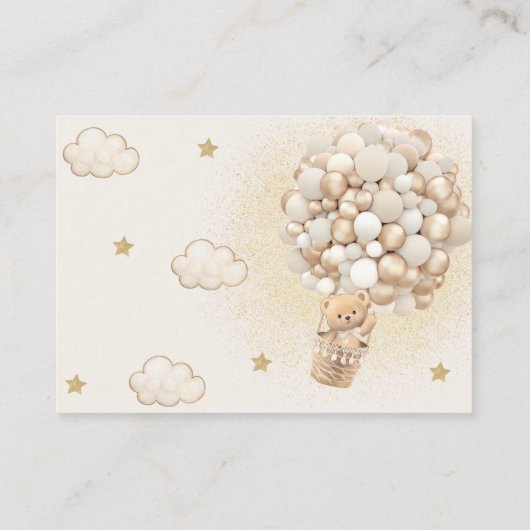 Bücher für Baby Teddy Bear Boho Balloons Begleitkarte (Rückseite)