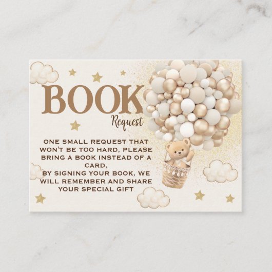 Bücher für Baby Teddy Bear Boho Balloons Begleitkarte (Vorderseite)