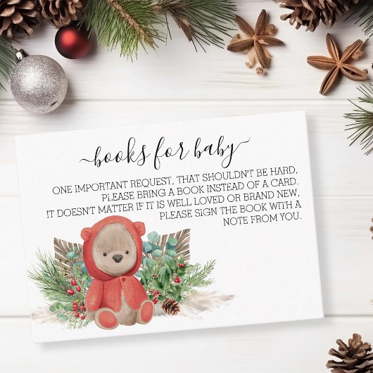 Bücher für Baby Teddy Bear Boho Weihnachten Begleitkarte