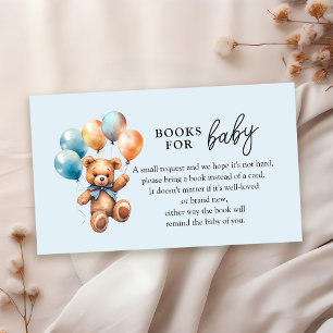Bücher für Baby Teddy Bear Boy Babydusche Begleitkarte
