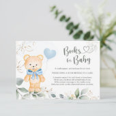 Bücher für Baby Teddy Bear Green Foliage Einladung (Stehend Vorderseite)