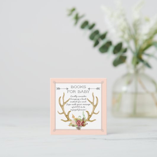 Bücher für Baby Ticket Boho Deer Antler Blush Rose (Stehend Vorderseite)