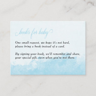 Bücher für Baby-Tinte-Waschtextur Blau Baby Shower Begleitkarte