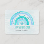 Bücher für Baby Turquoise Rainbow Baby Dusche Begleitkarte (Rückseite)