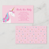 Bücher für Baby Unicorn Pink Babydusche Begleitkarte (Vorne/Hinten)
