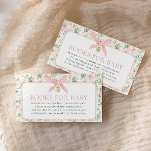 Bücher für Baby Vintage Floral Rosa Schleife Babyp Begleitkarte