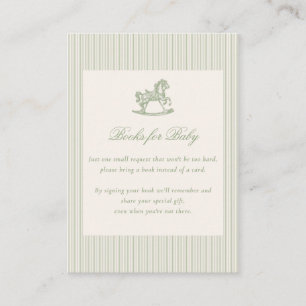 Bücher für Baby Vintage-Pferd Baby Shower Geschenk Begleitkarte
